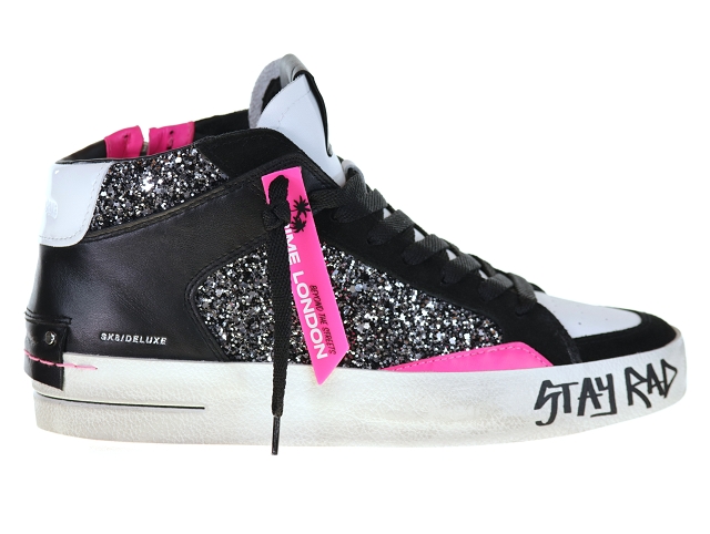 Crime london sk8 mid noir fushia3776402_2