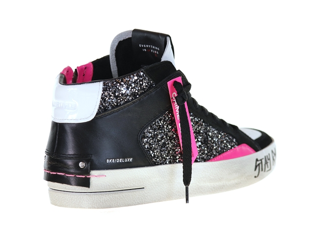 Crime london sk8 mid noir fushia3776402_3