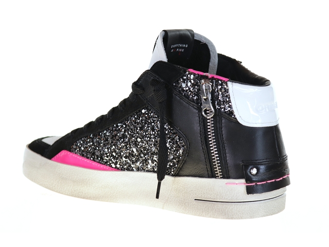 Crime london sk8 mid noir fushia3776402_4