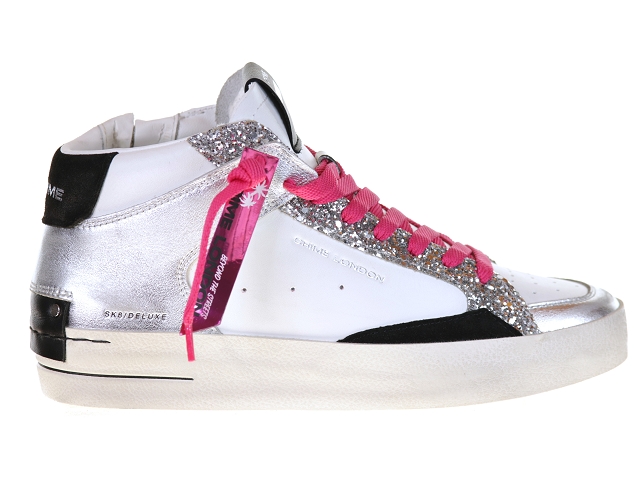 Crime london sk8 mid blanc argent3776403_2