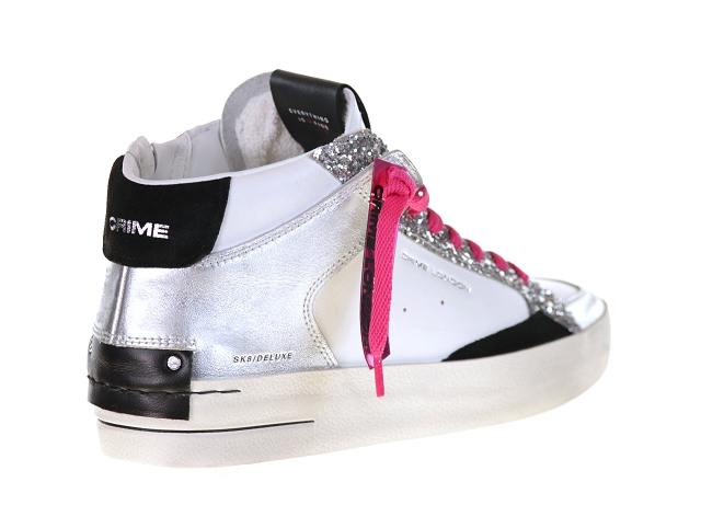 Crime london sk8 mid blanc argent3776403_3