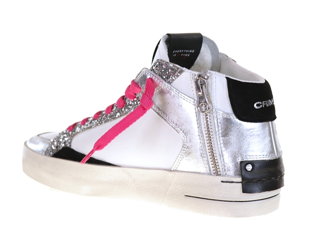 Crime london sk8 mid blanc argent3776403_4